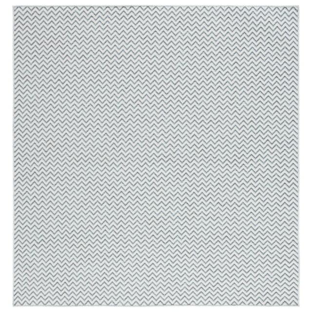 Hampton HTN231 Power Loomed Indoor/Outdoor Area Rug - Aqua Ivory/Multi - 6'5"x6'5" - Safavieh..