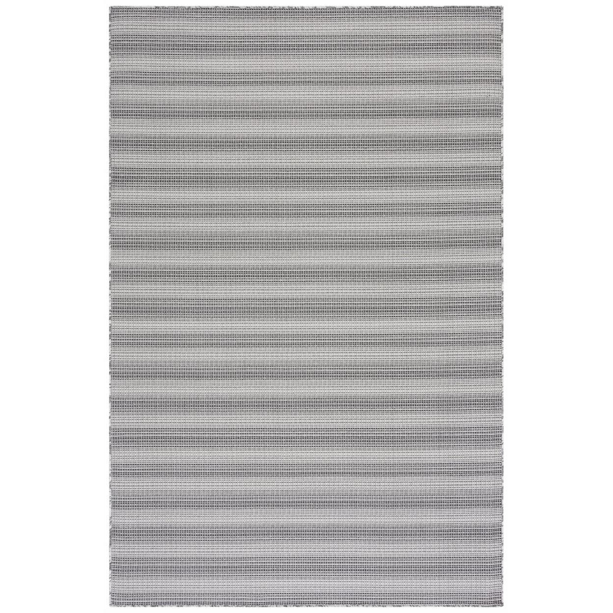 Hampton HTN231 Power Loomed Indoor/Outdoor Area Rug - Black/Gray - 4'x6' - Safavieh.