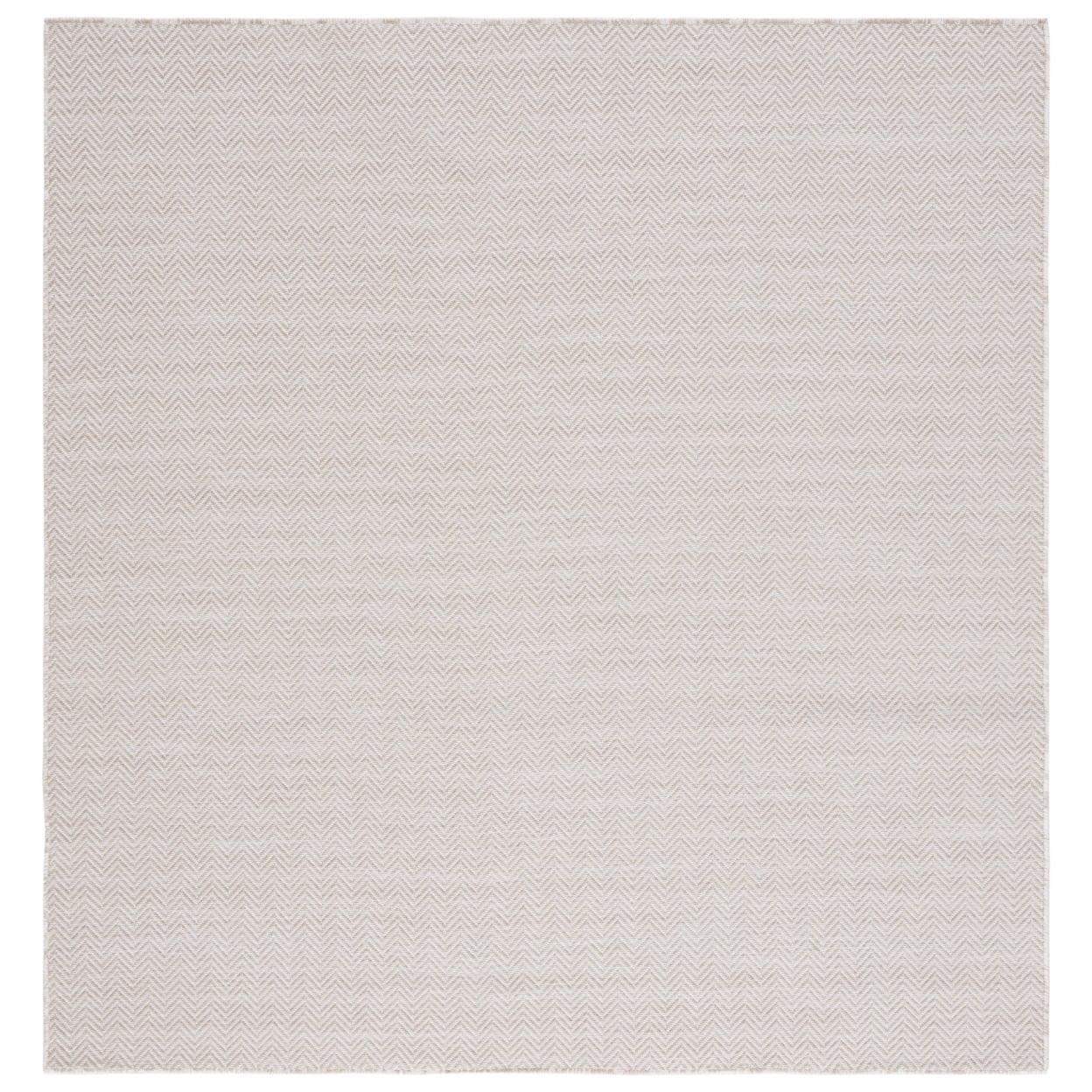 Hampton HTN233 Power Loomed Indoor/Outdoor Area Rug - Beige/Ivory - 6'5"x6'5" - Safavieh..