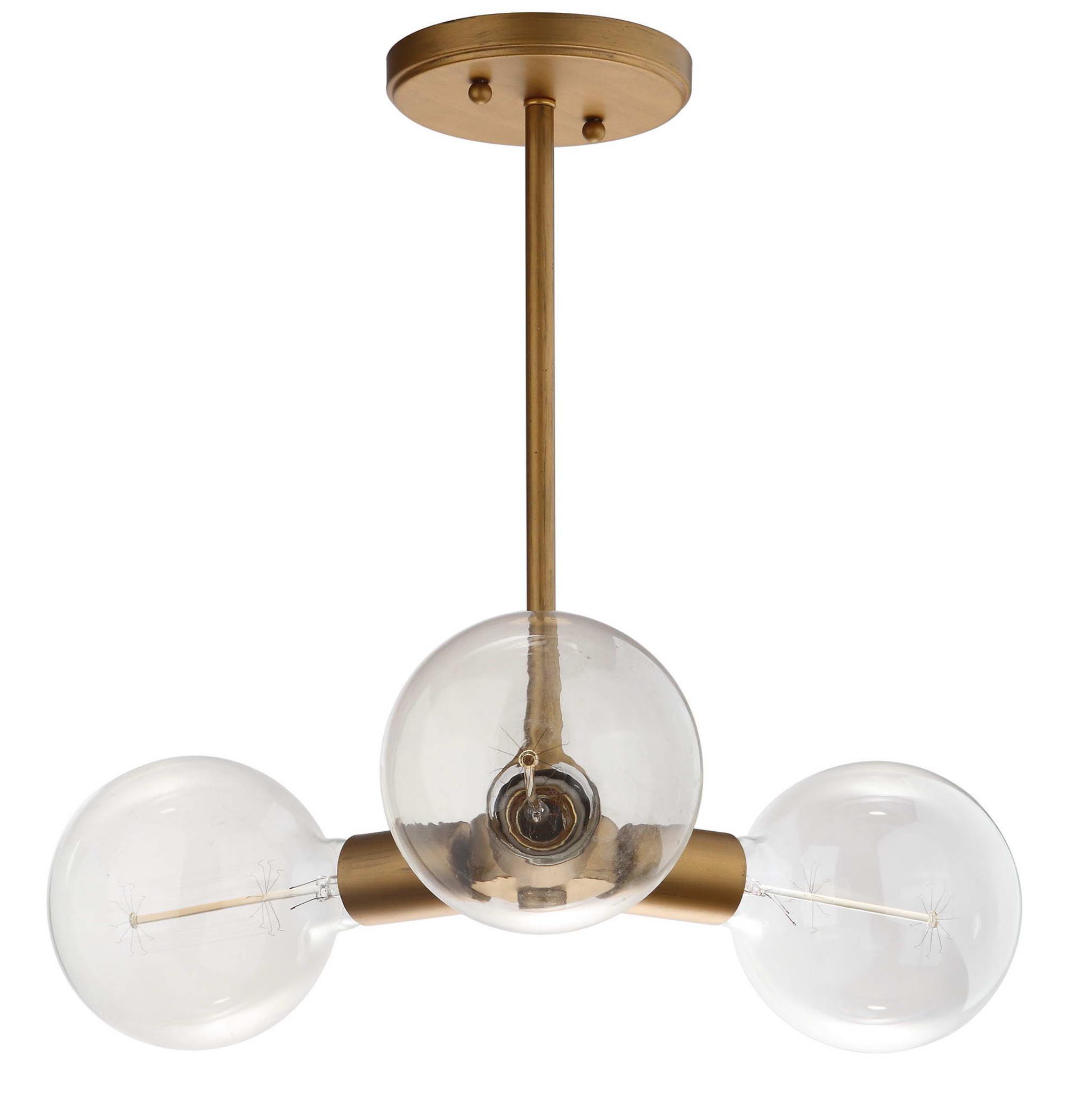 Contemporary Gold Globe LED Pendant with Transparent Glass