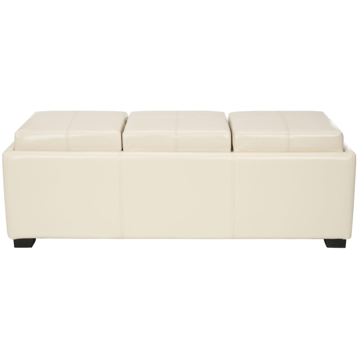 Harrison Triple Tray Ottoman - Flat Cream - Safavieh