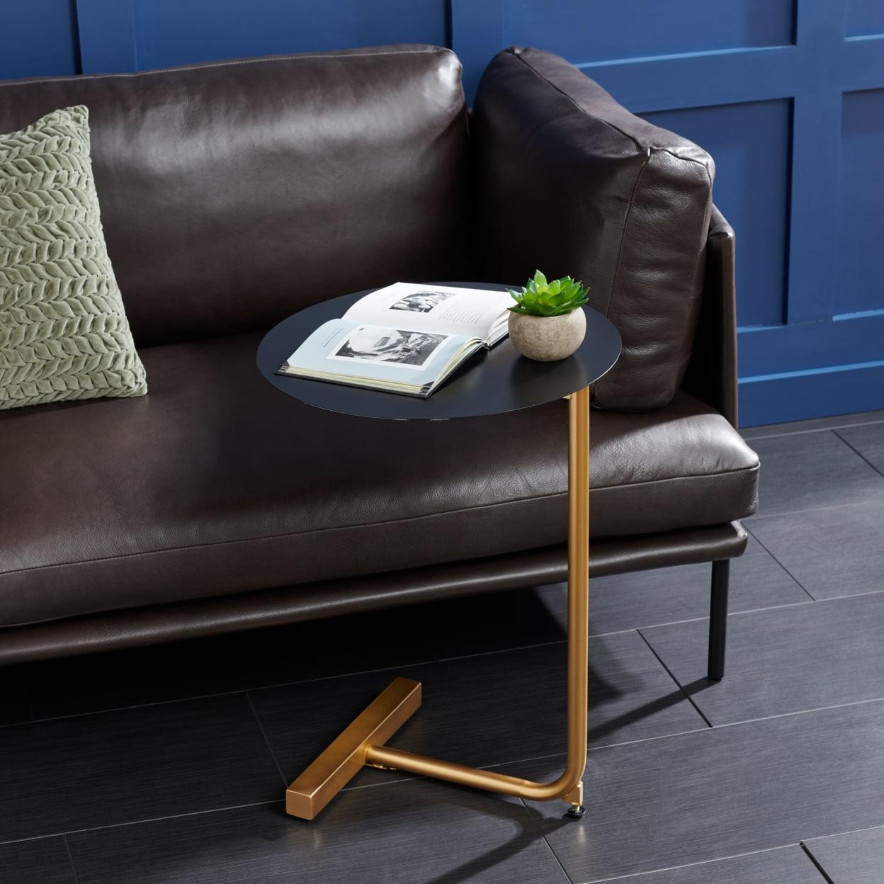 Haylee Round Side Table - Black/Gold - Safavieh.