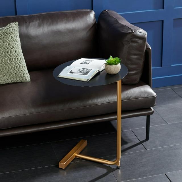Haylee Round Side Table - Black/Gold - Safavieh.