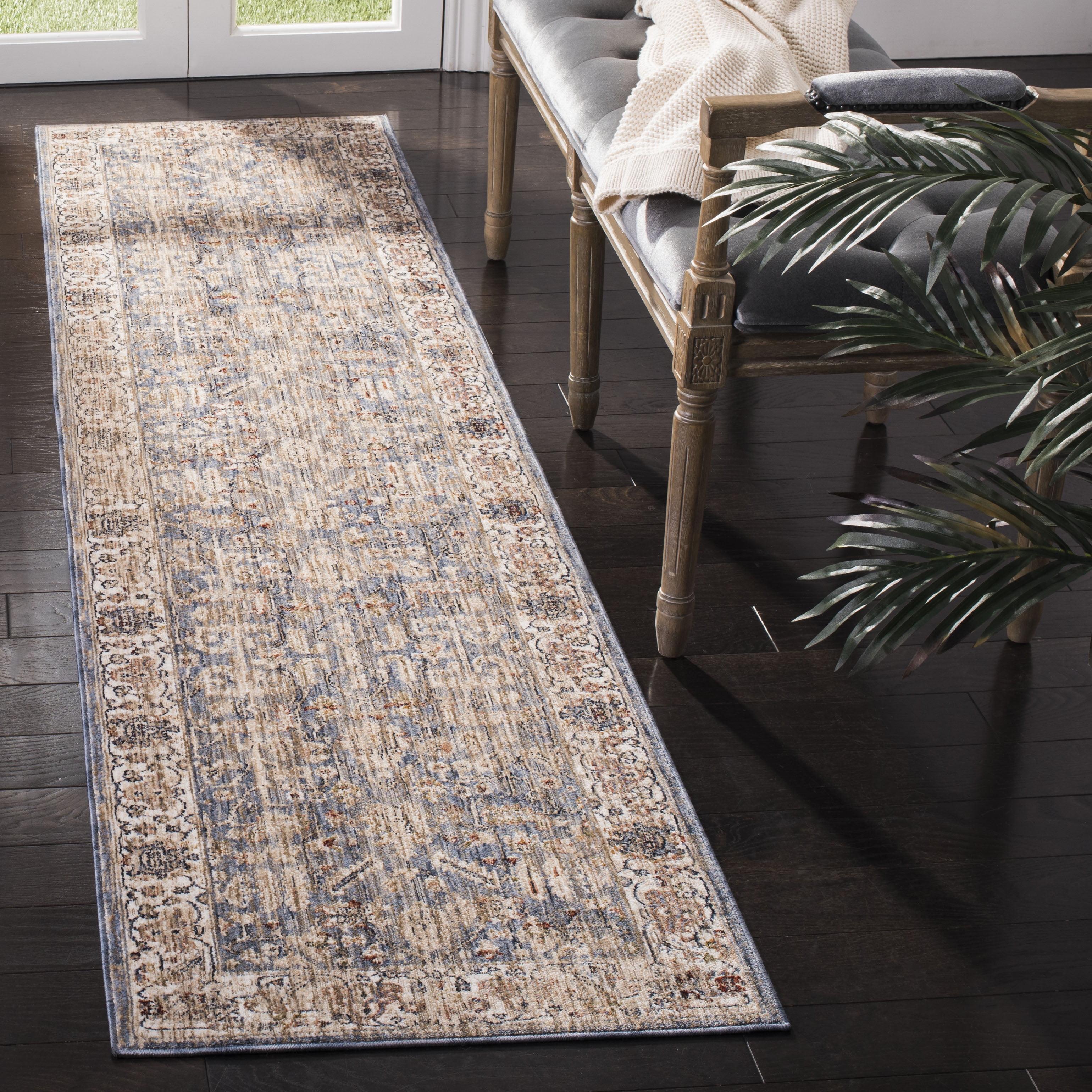 Heirloom HRL704 Power Loomed Runner Rug - Light Blue/Ivory - 2'x8' - Safavieh.