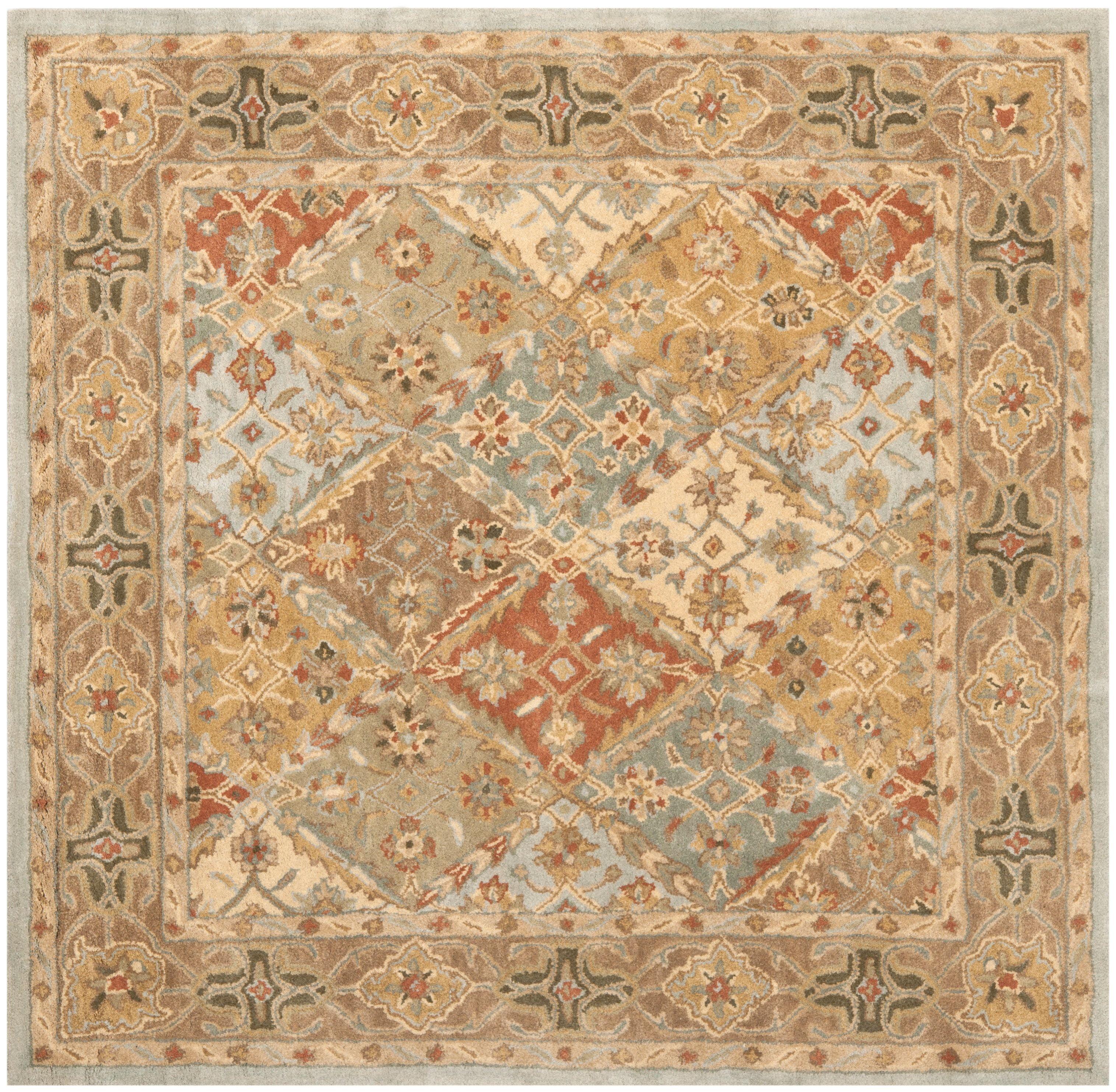 Heritage HG316 Handmade Area Rug - 6'x6' - Light Blue/Light Brown - Safavieh