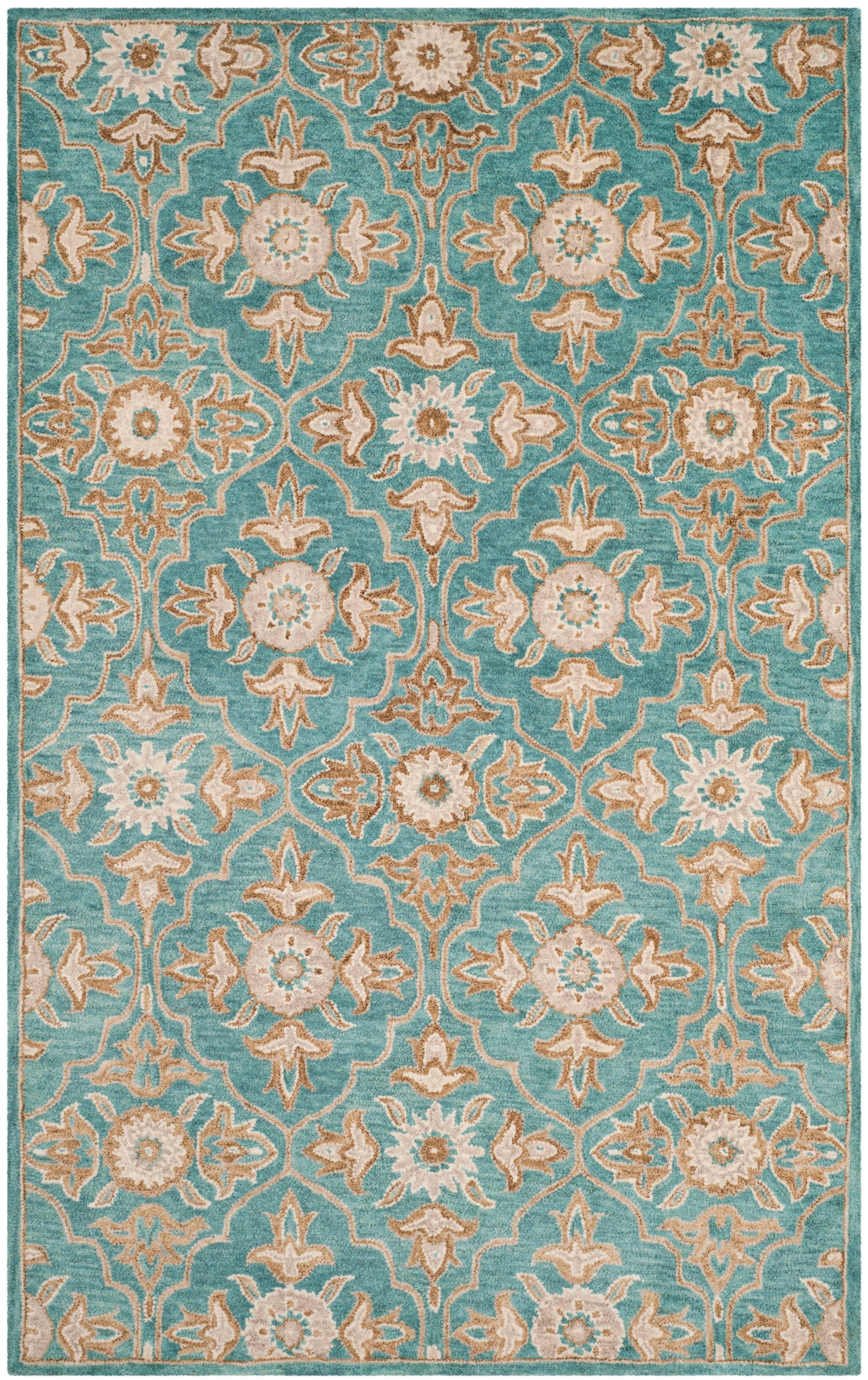 Heritage HG870 Hand Tufted Area Rug - Turquoise/Multi - 3'x5' - Safavieh.