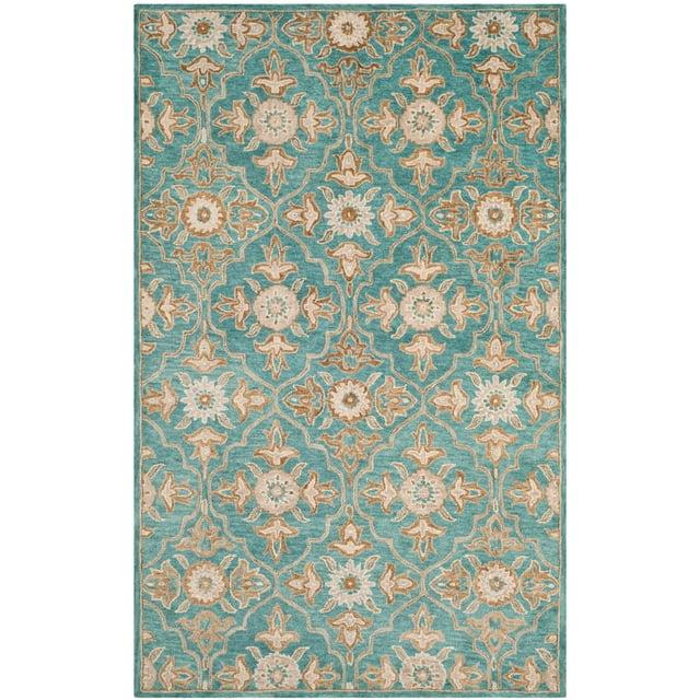 Heritage HG870 Hand Tufted Area Rug - Turquoise/Multi - 3'x5' - Safavieh.