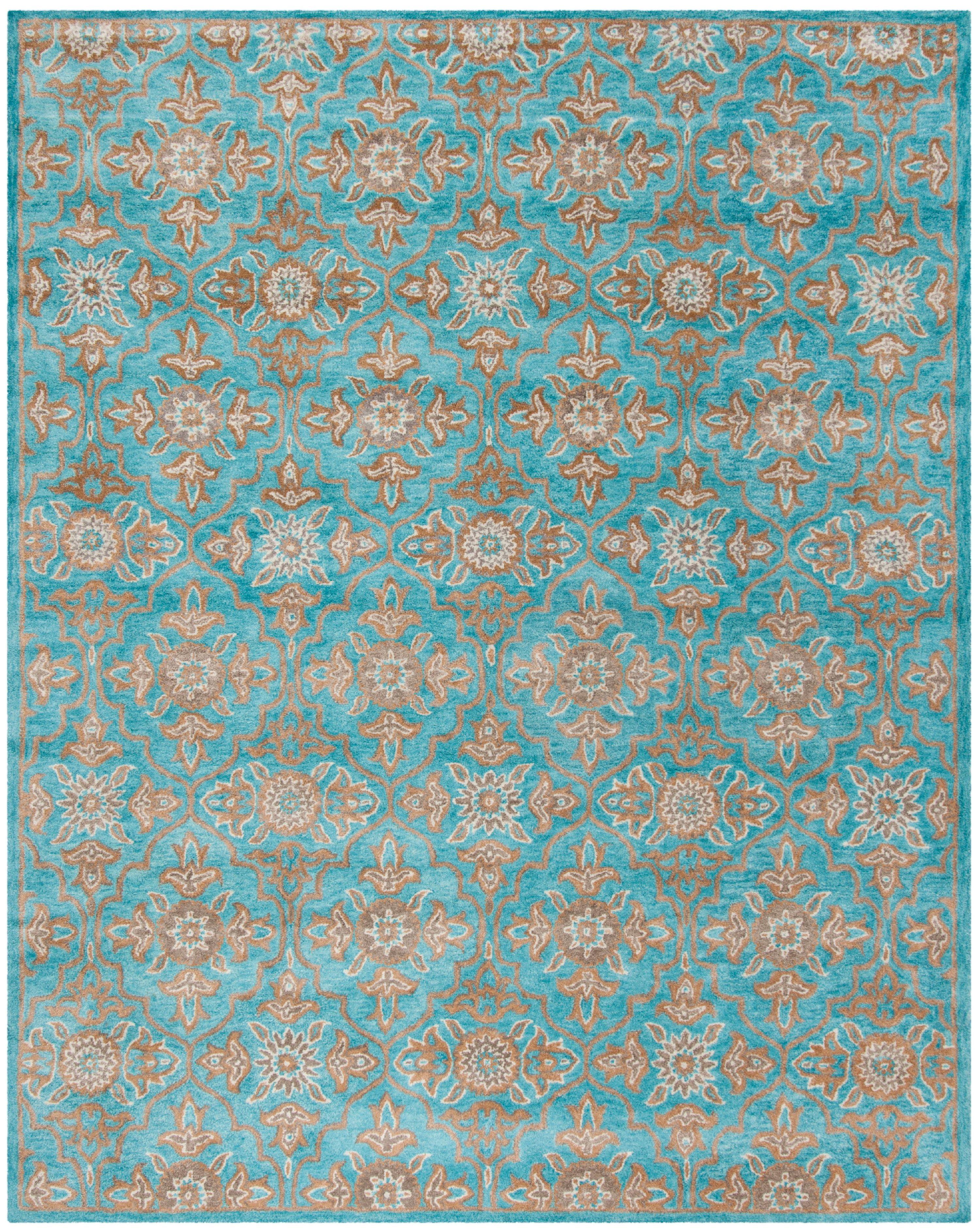 Heritage HG870 Hand Tufted Area Rug - Turquoise/Multi - 8'x10' - Safavieh.