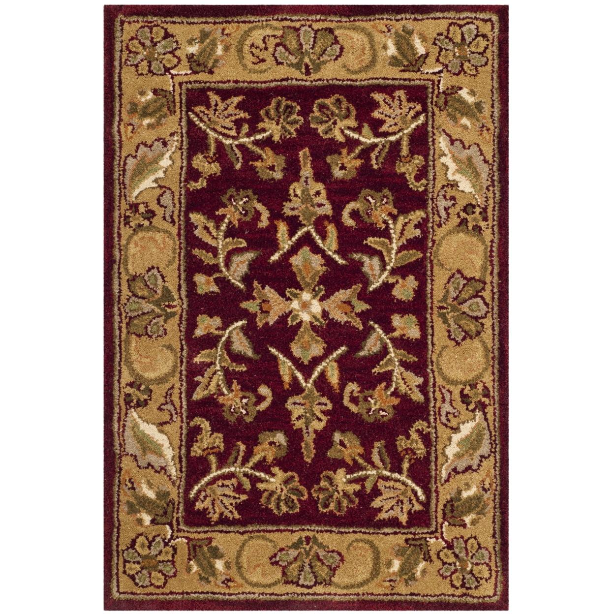 SAFAVIEH Heritage Ainsley Traditional Wool Area Rug, Red/Gold, 3' x 5'
