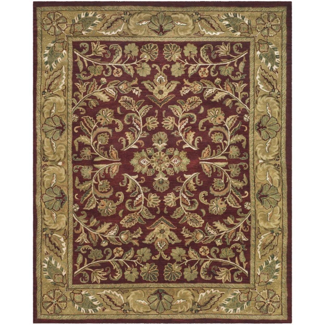 SAFAVIEH Heritage Ainsley Traditional Wool Area Rug, Red/Gold, 3' x 5'