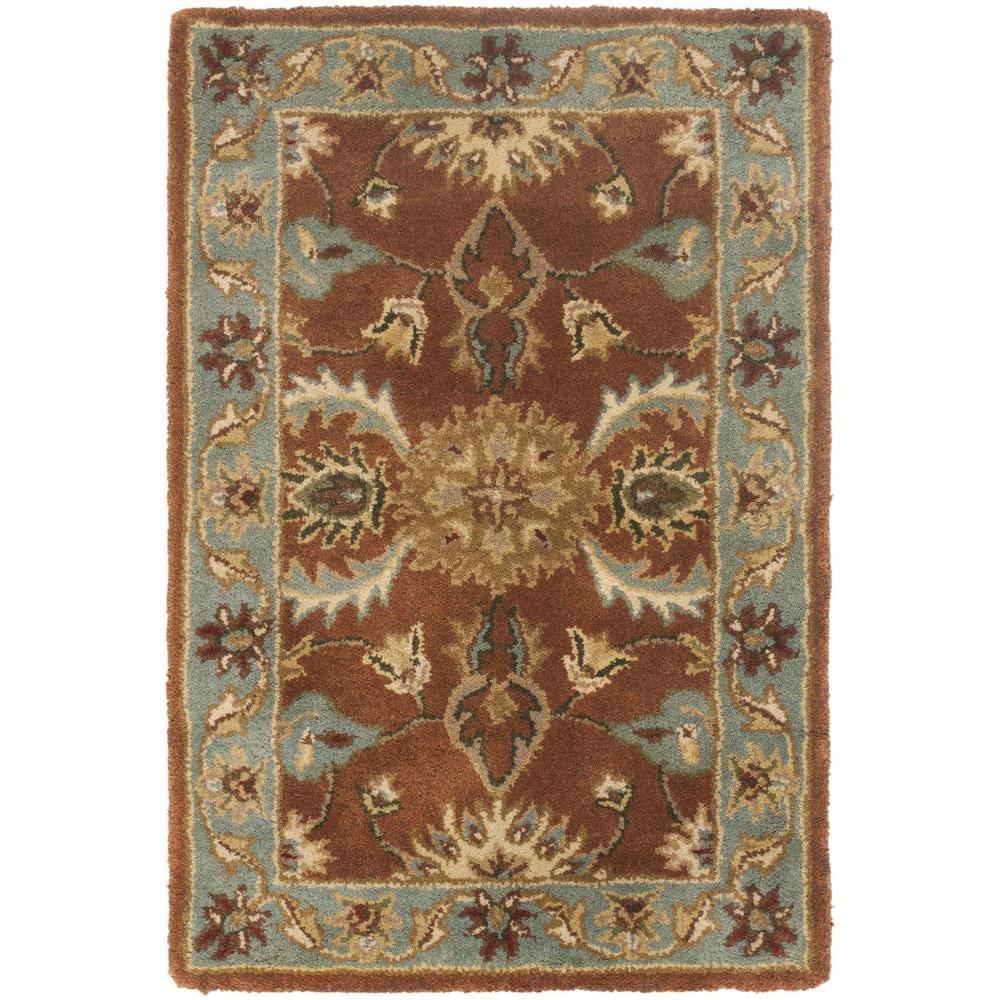 Heritage HG968 Handmade Accent Rug - 2'x3' - Brown/Blue - Safavieh