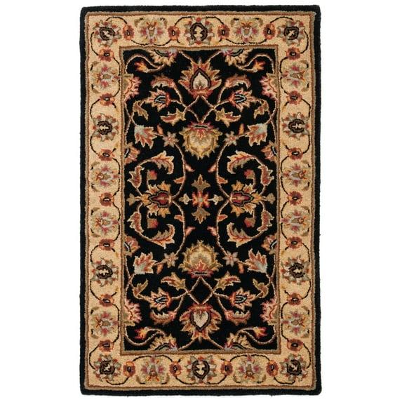 Heritage HG957 Handmade Area Rug - 4'x6' - Black/Beige - Safavieh
