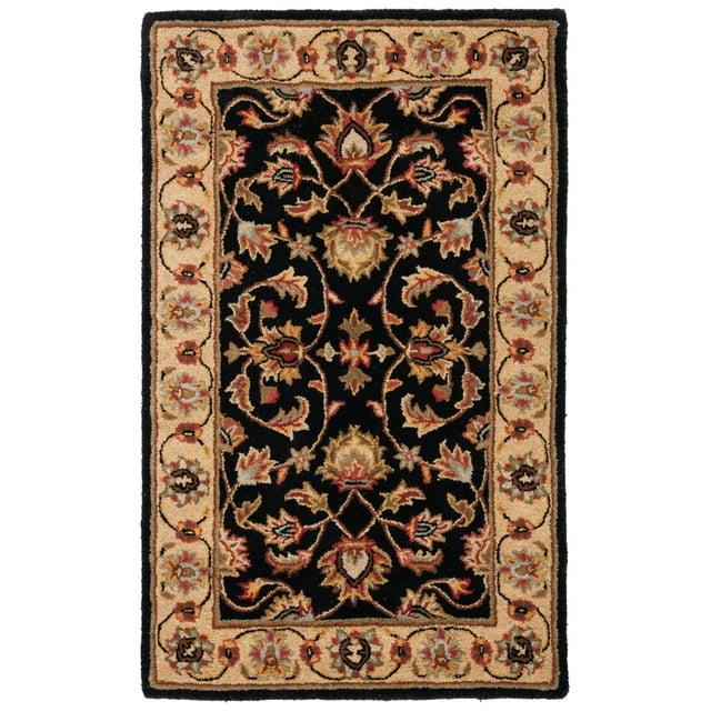 Heritage HG957 Handmade Area Rug - 4'x6' - Black/Beige - Safavieh