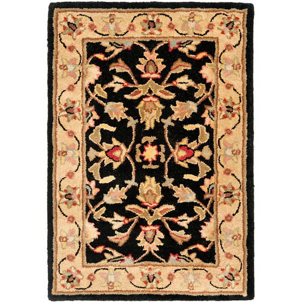 SAFAVIEH Heritage Augustine Traditional Wool Area Rug, Black/Gold, 9' x 12'