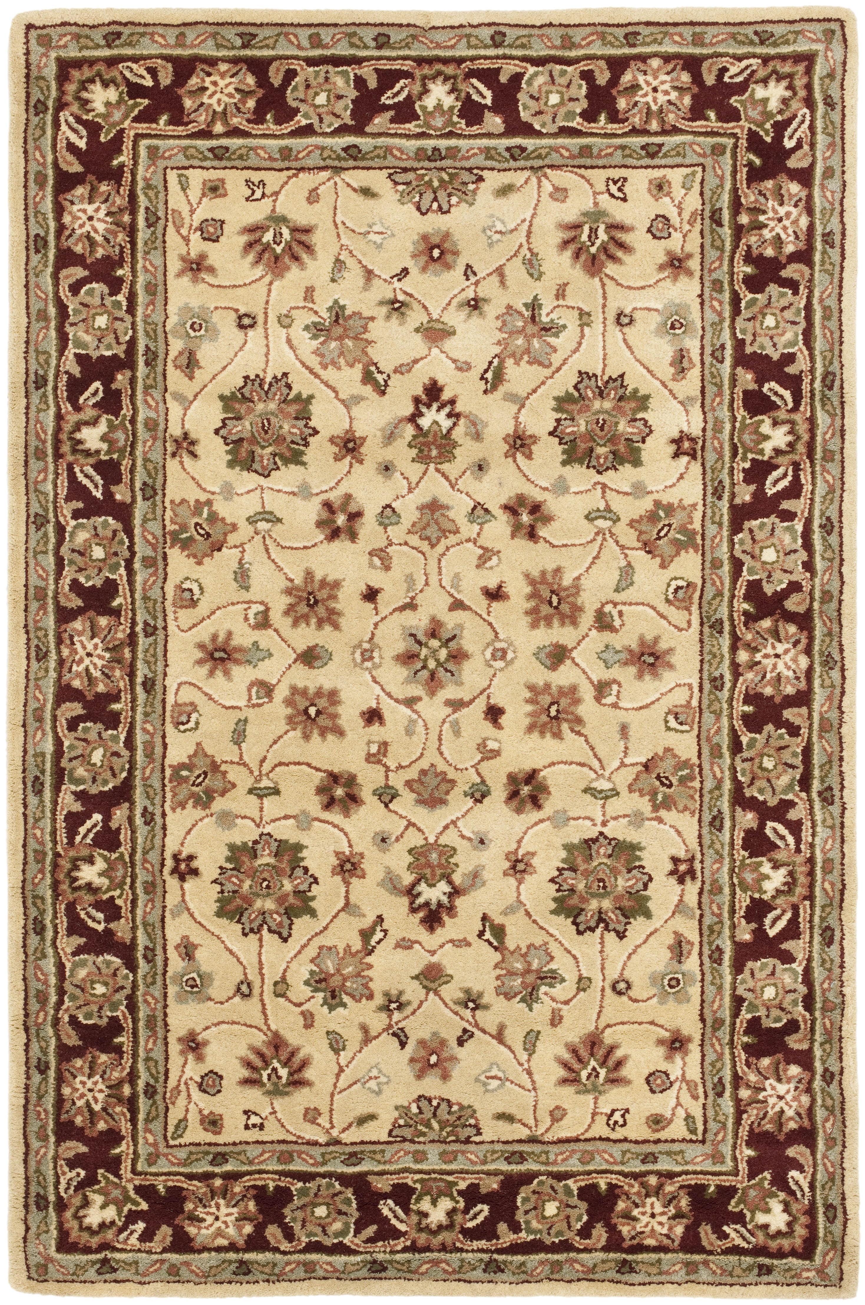Heritage HG965 Hand Tufted Area Rug - Ivory/Red - 4'x6' - Safavieh.