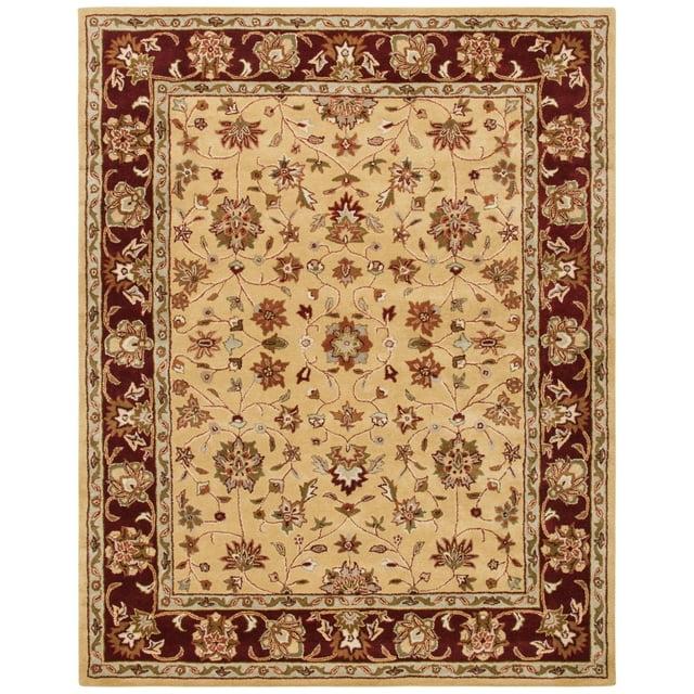 Heritage HG965 Hand Tufted Area Rug - Ivory/Red - 6' Round - Safavieh.