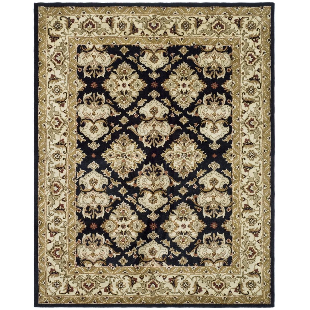 Heritage HG817 Hand Tufted Area Rug - Black/Ivory - 4'x6' - Safavieh.
