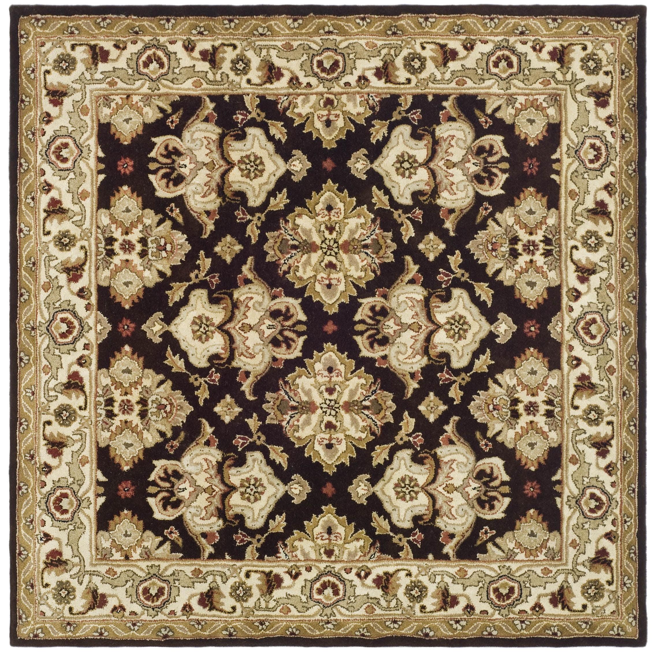 Heritage HG817 Hand Tufted Area Rug - Espresso/Ivory - 6'x6' - Safavieh.