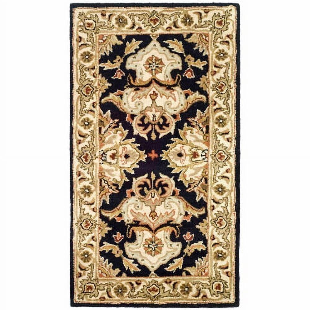 SAFAVIEH Heritage Braganza Traditional Wool Area Rug, Black/Ivory, 2'3" x 4'