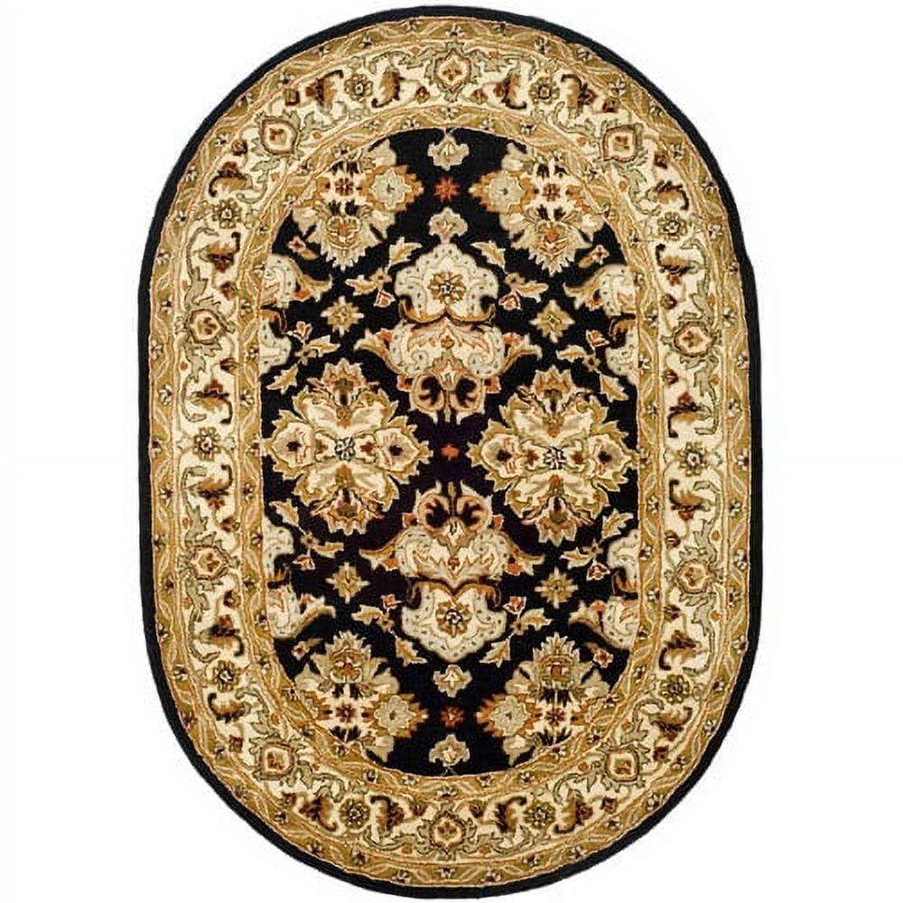 Elegant Ivory Square Hand-Tufted Wool Heritage Rug