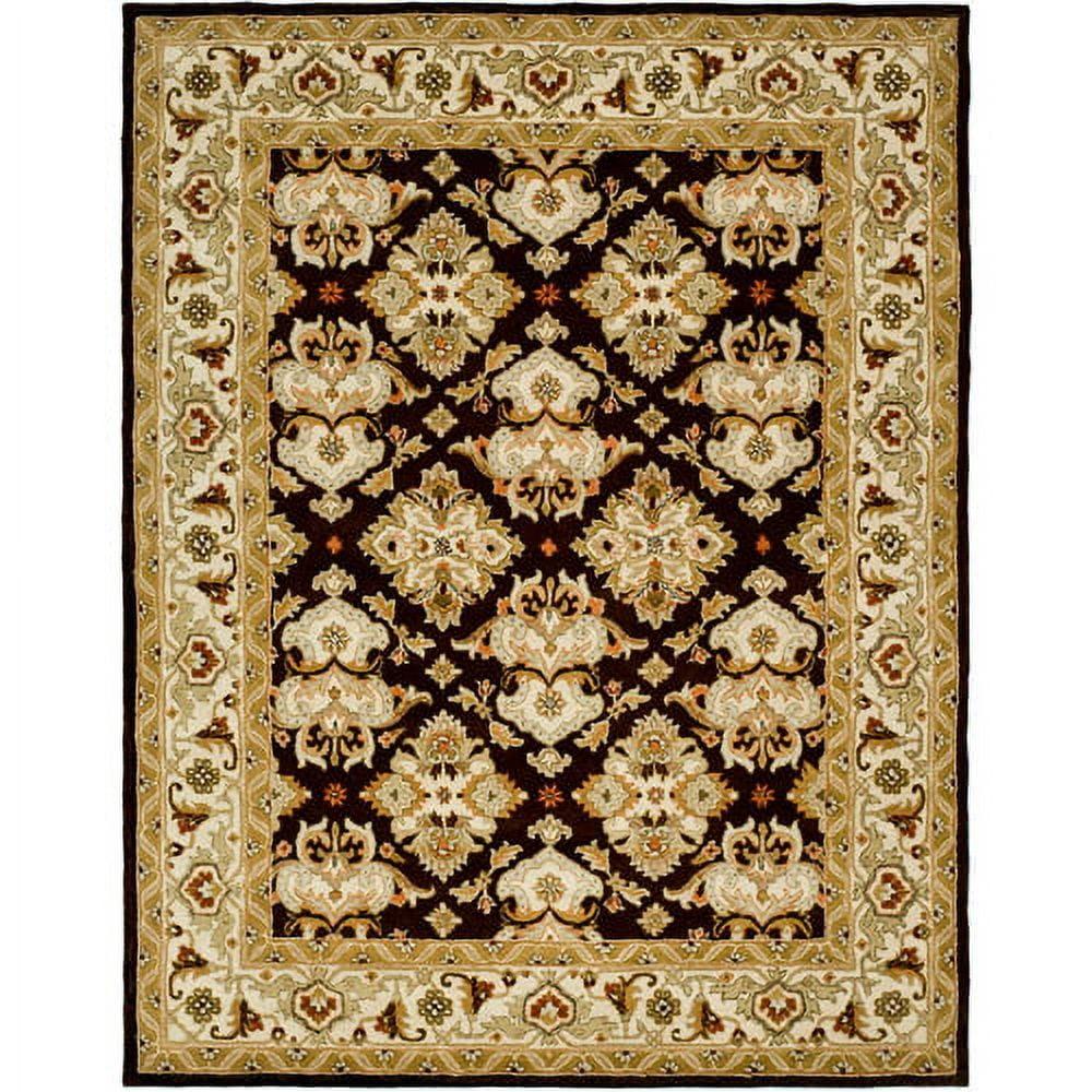 Espresso and Ivory Hand-Tufted Wool Rectangular Rug