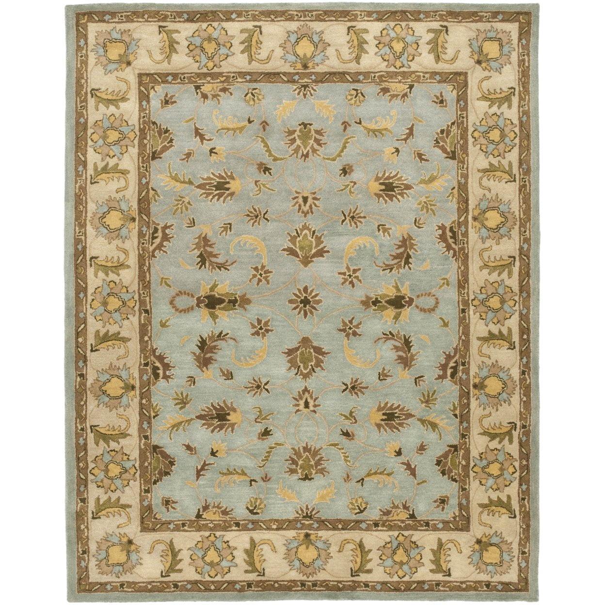 Heritage HG913 Hand Tufted Area Rug - Light Blue/Beige - 4'6"x6'6" Oval - Safavieh.
