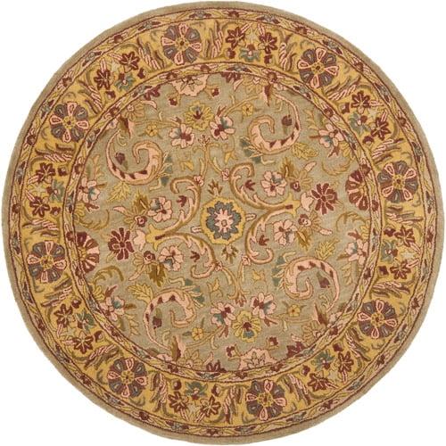 Heritage HG924 Handmade Area Rug - 6' Round - Grey/Gold - Safavieh