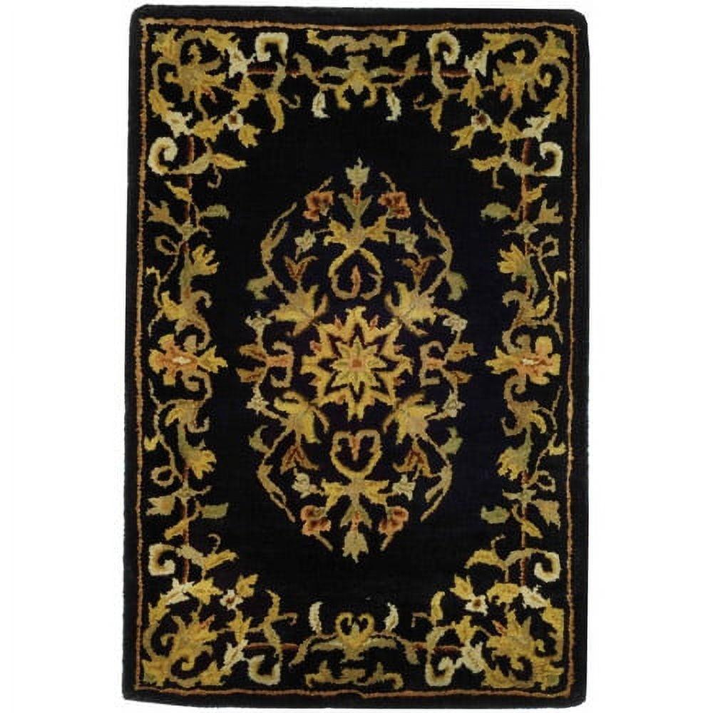 SAFAVIEH Heritage Cleves Traditional Wool Area Rug, Black, 5' x 8'