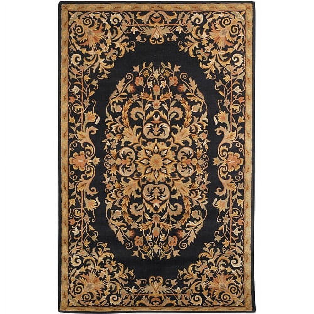 Heritage HG640 Handmade Area Rug - 7'6"x9'6" - Black - Safavieh