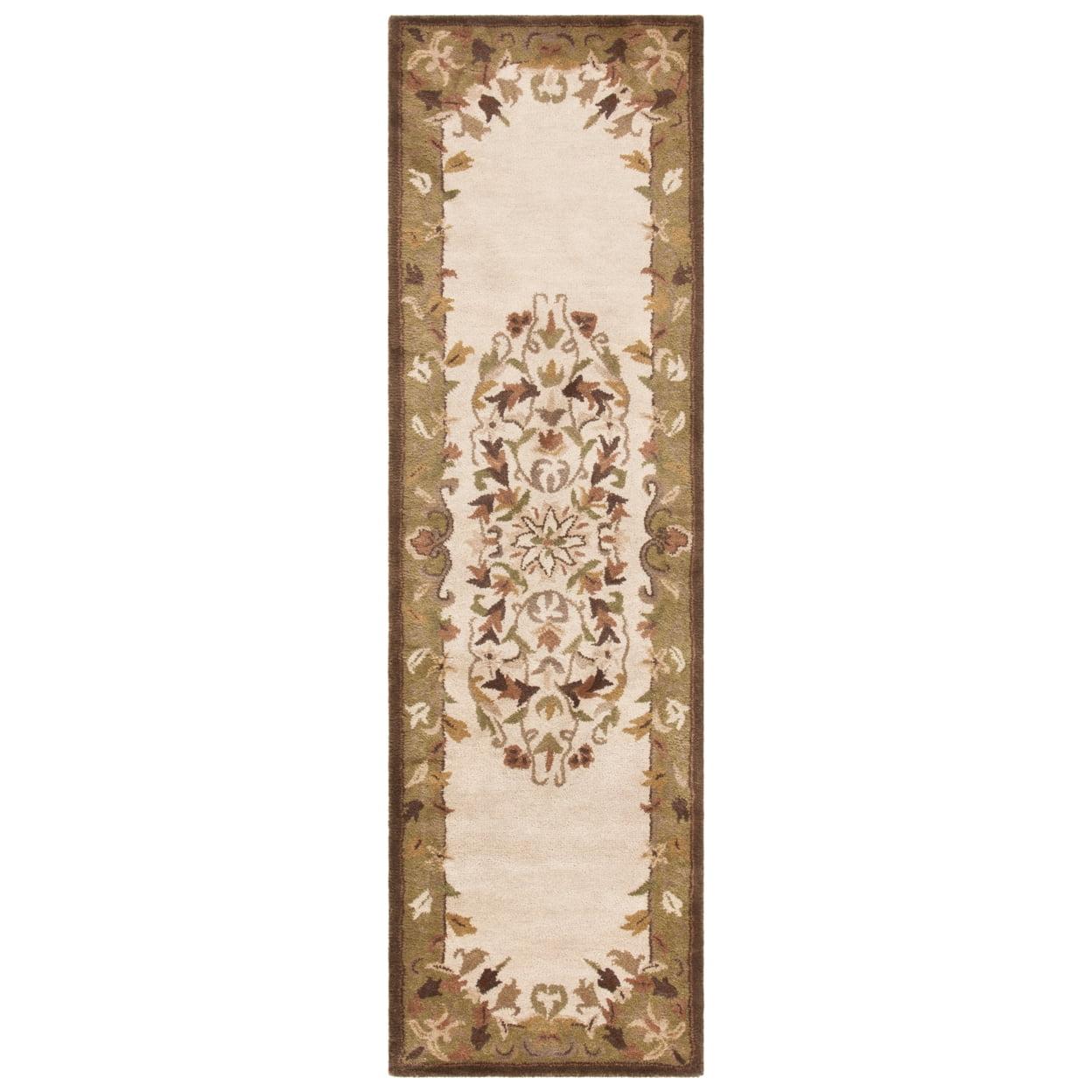 SAFAVIEH Heritage Cleves Traditional Wool Runner Rug, Beige/Green, 2'3" x 10'