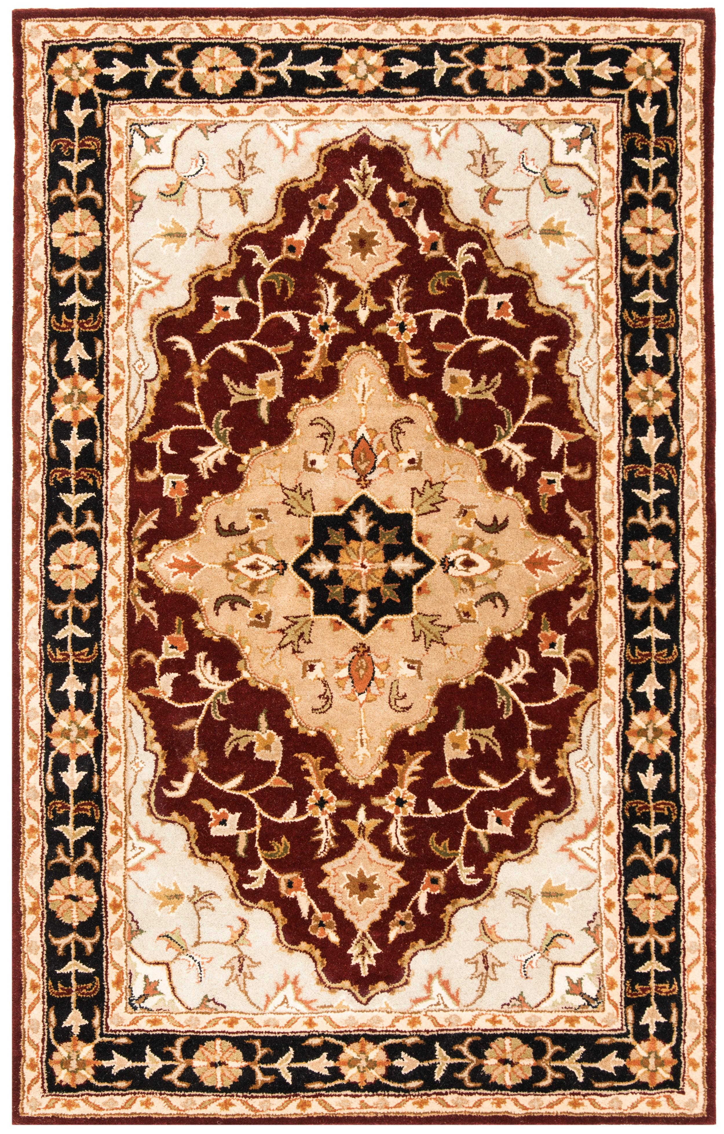 Heritage HG760 Hand Tufted Area Rug - Red/Black - 4'x6' - Safavieh.