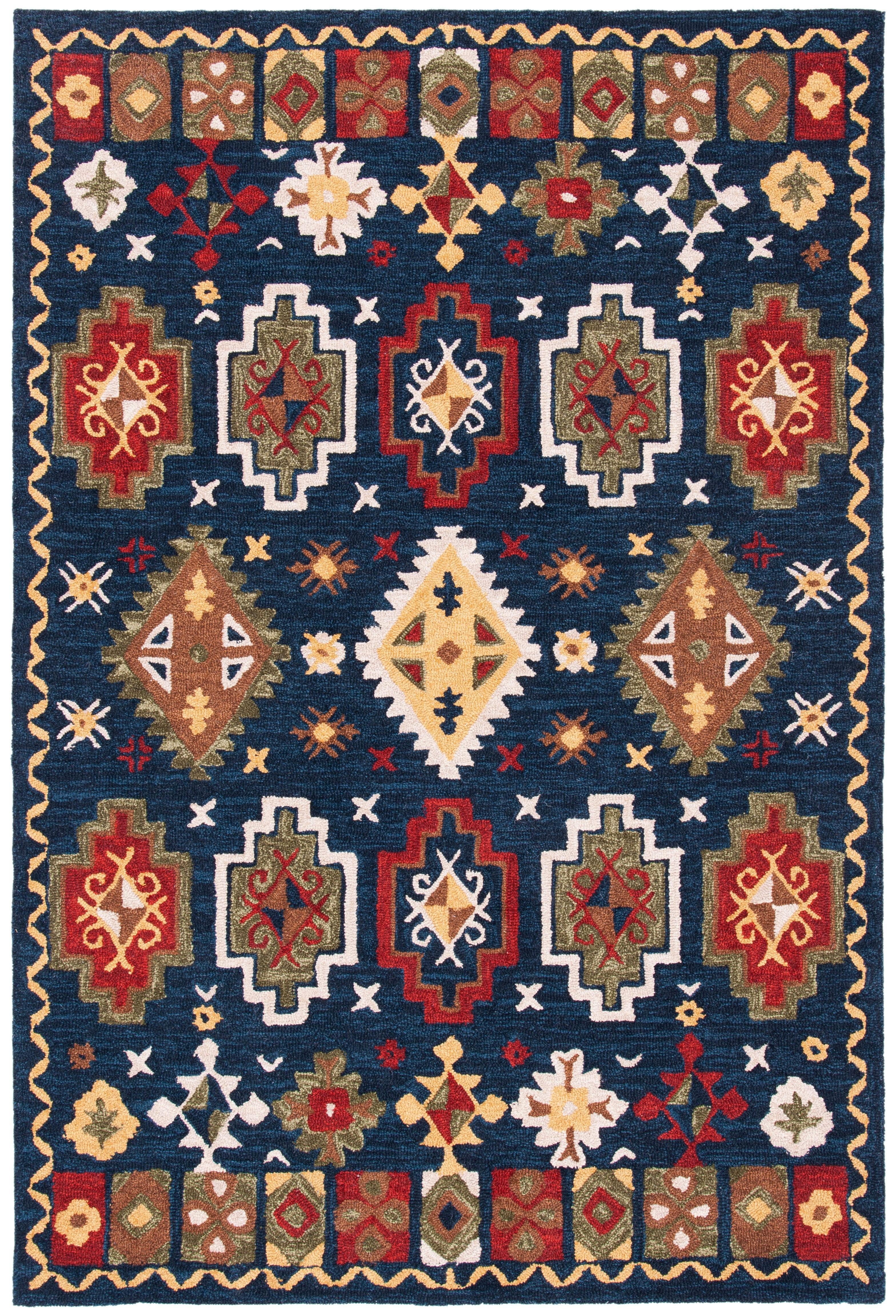 Heritage HG353 Hand Tufted Area Rug - Navy/Red - 3'x5' - Safavieh.