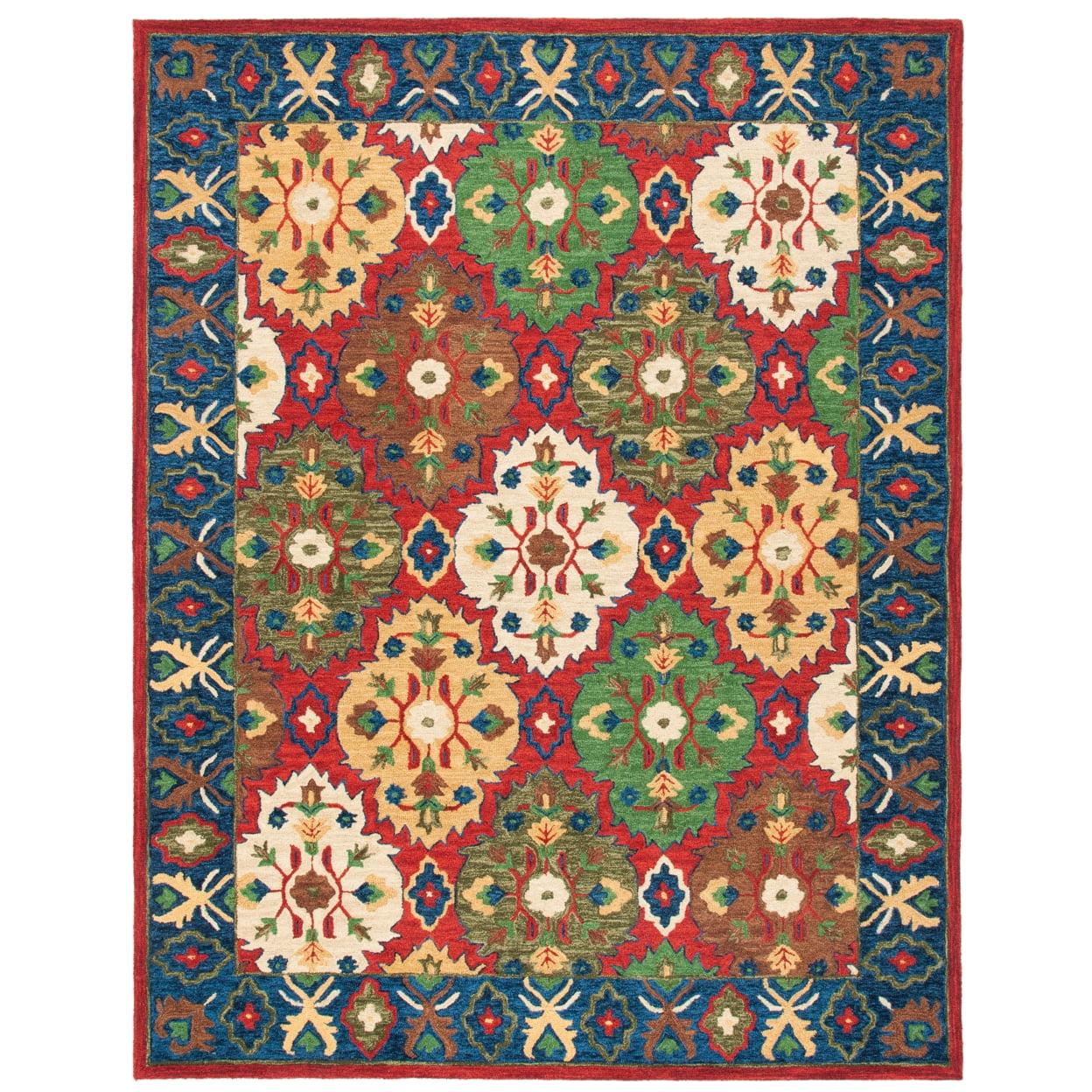 Heritage HG354 Hand Tufted Area Rug - Red/Blue - 5'x8' - Safavieh.