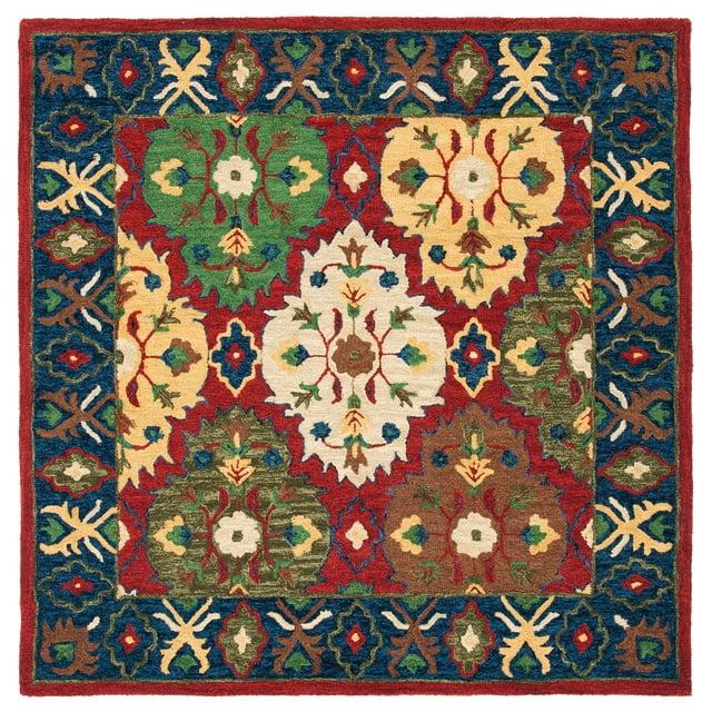 Heritage HG354 Hand Tufted Area Rug - Red/Blue - 6'x6' - Safavieh.