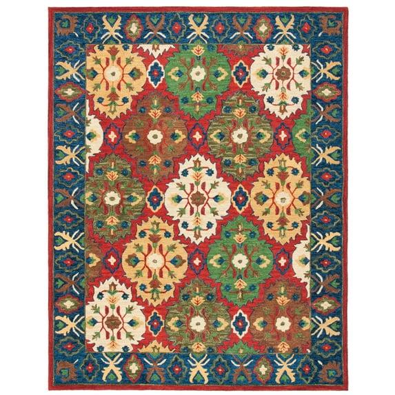 Heritage HG354 Hand Tufted Area Rug - Red/Blue - 6'x9' - Safavieh.