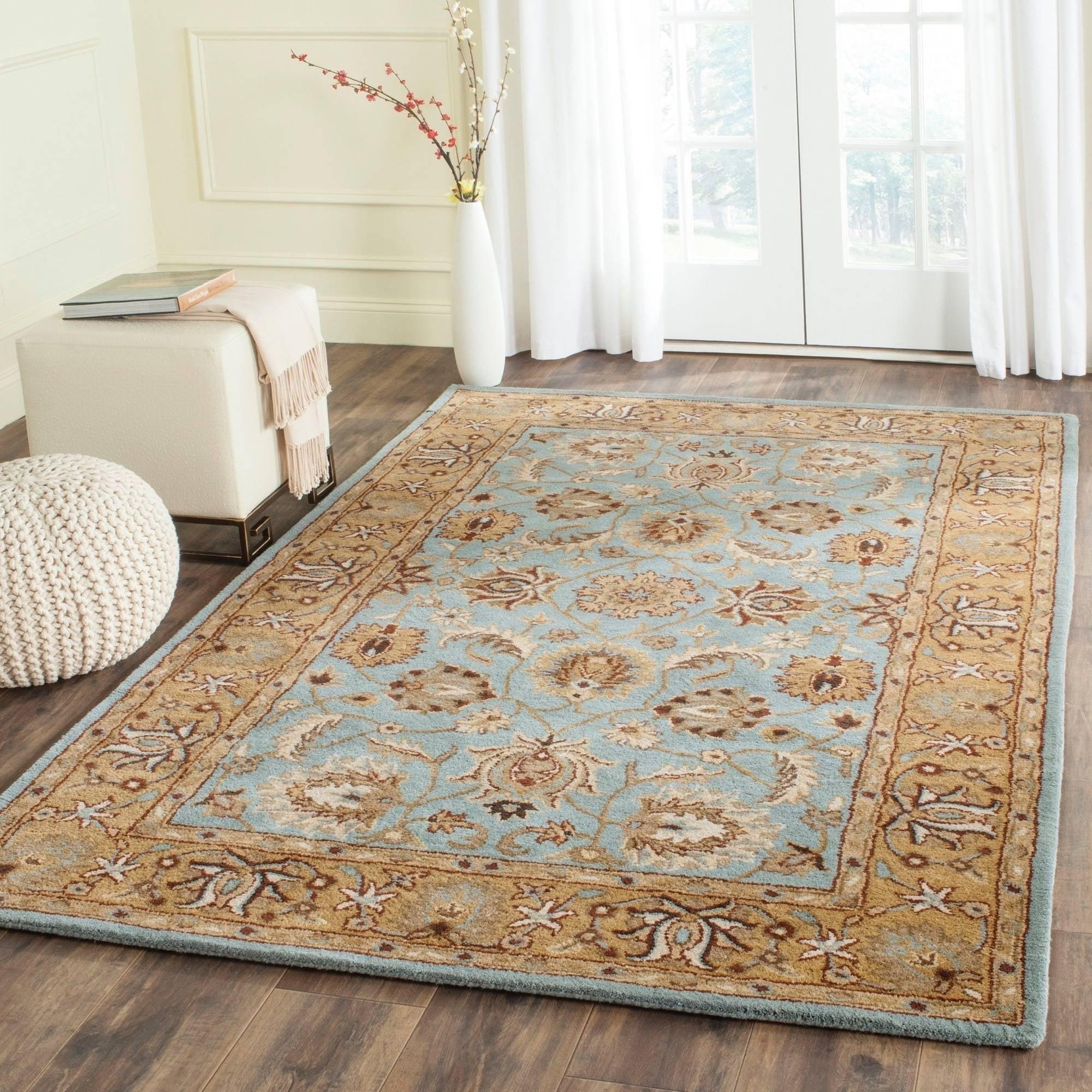 SAFAVIEH Heritage Dexter Traditional Wool Area Rug, Blue/Gold, 9' x 12'