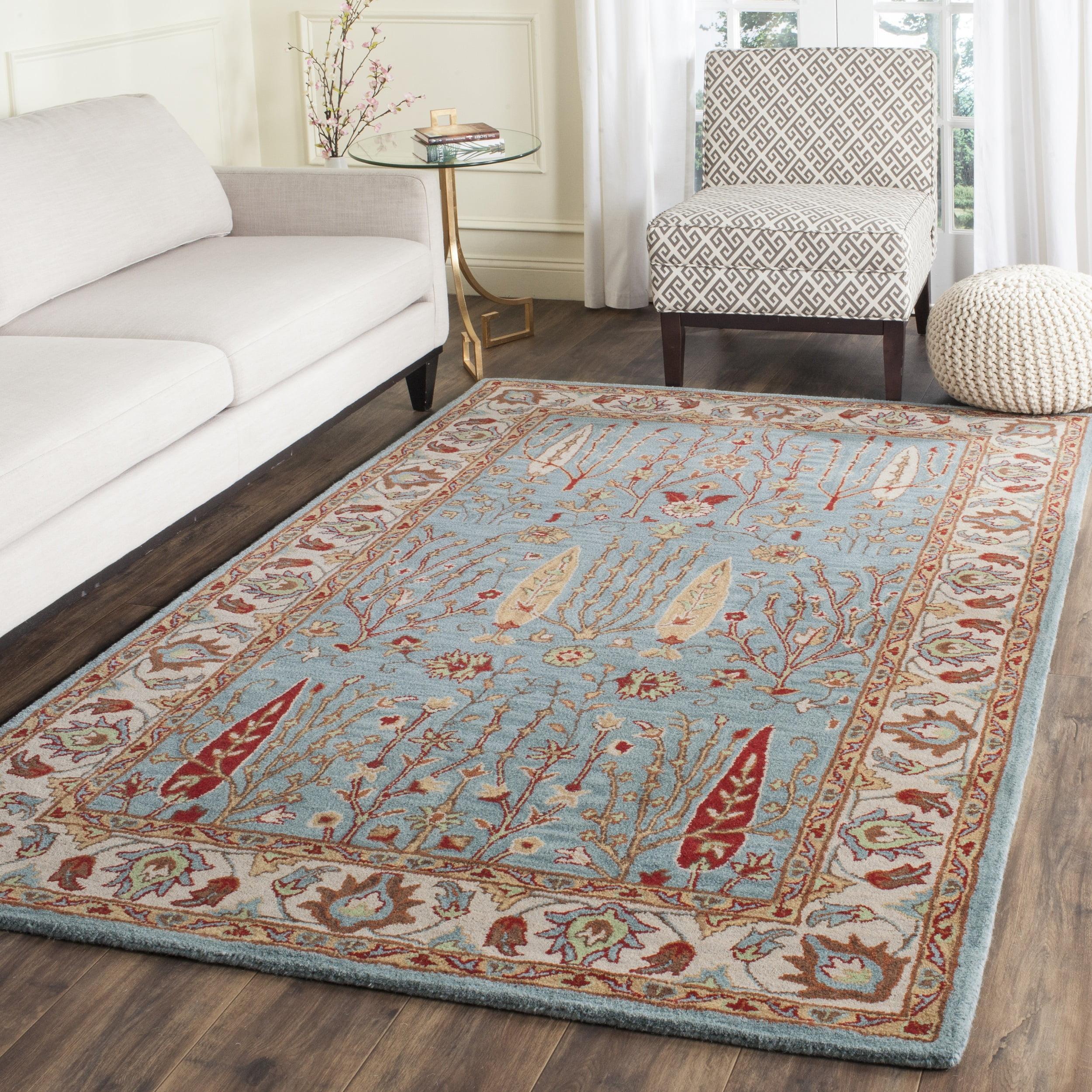 Heritage HG735 Hand Tufted Area Rug - Blue/Ivory - 4'x6' - Safavieh.