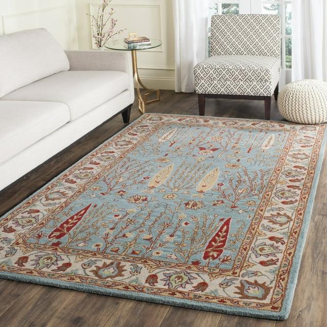 Heritage HG735 Hand Tufted Area Rug - Blue/Ivory - 4'x6' - Safavieh.
