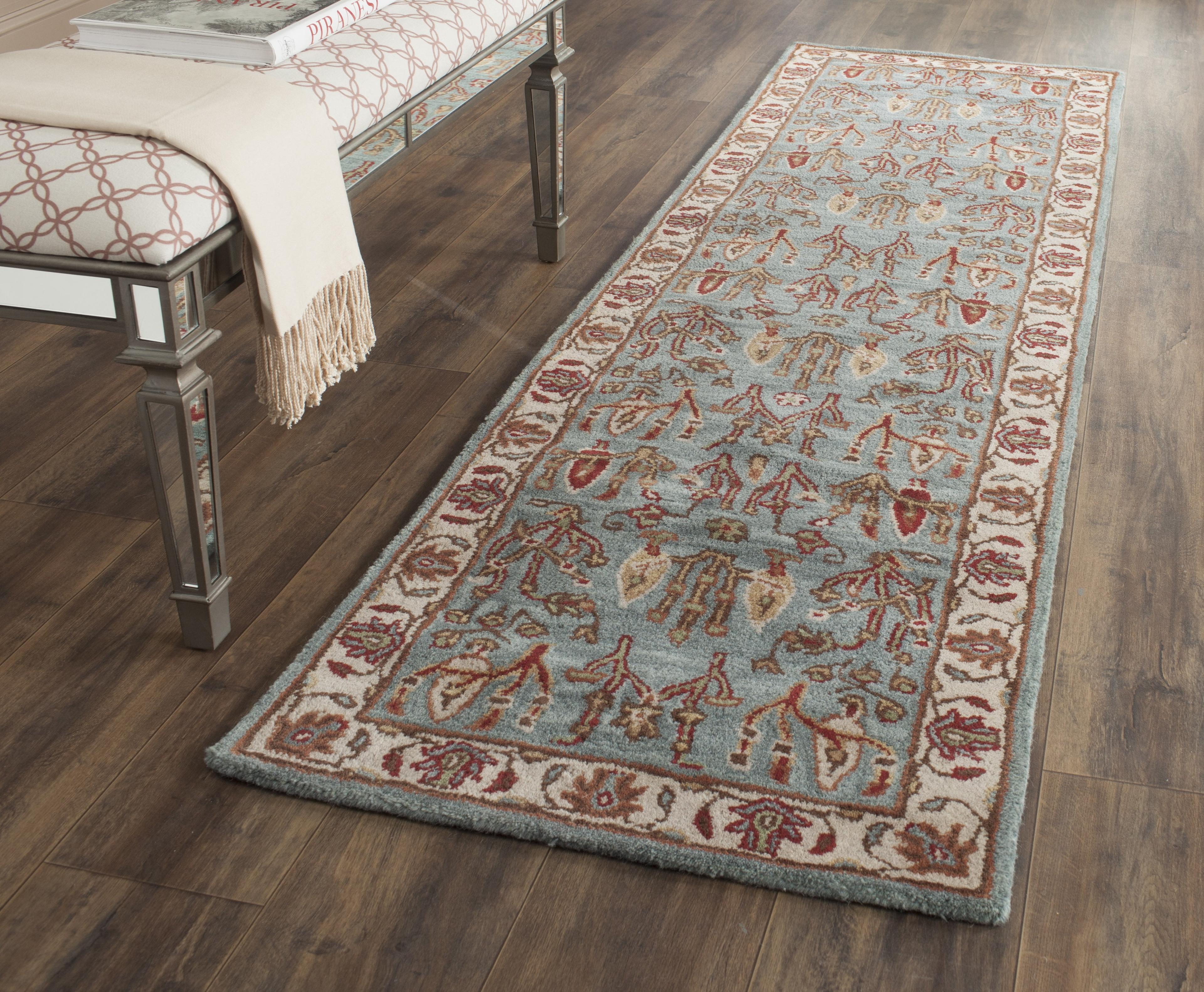 Heritage HG735 Hand Tufted Runner Rug - Blue/Ivory - 2'3"x10' - Safavieh.