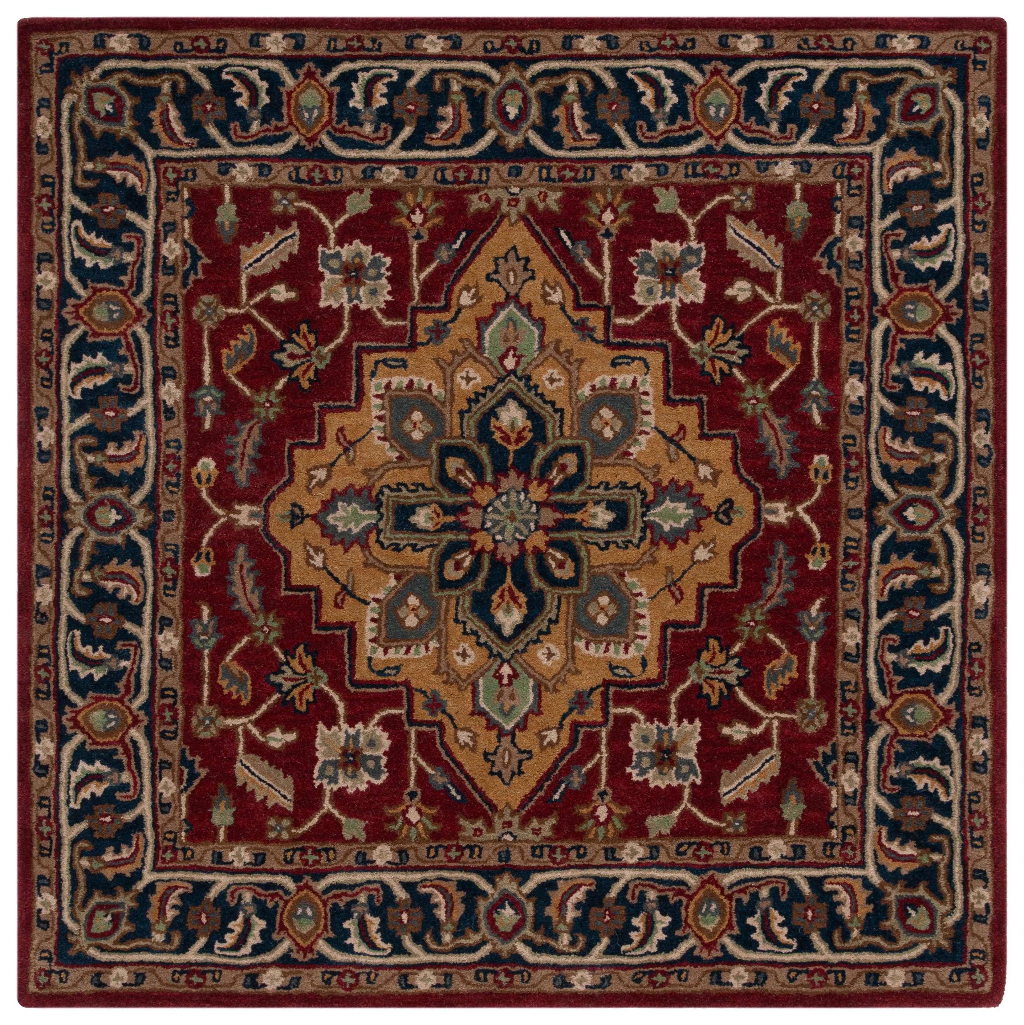 Heritage HG625 Handmade Area Rug - 6'x6' - Red - Safavieh