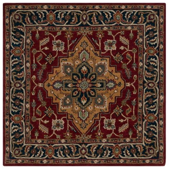 Heritage HG625 Handmade Area Rug - 6'x6' - Red - Safavieh