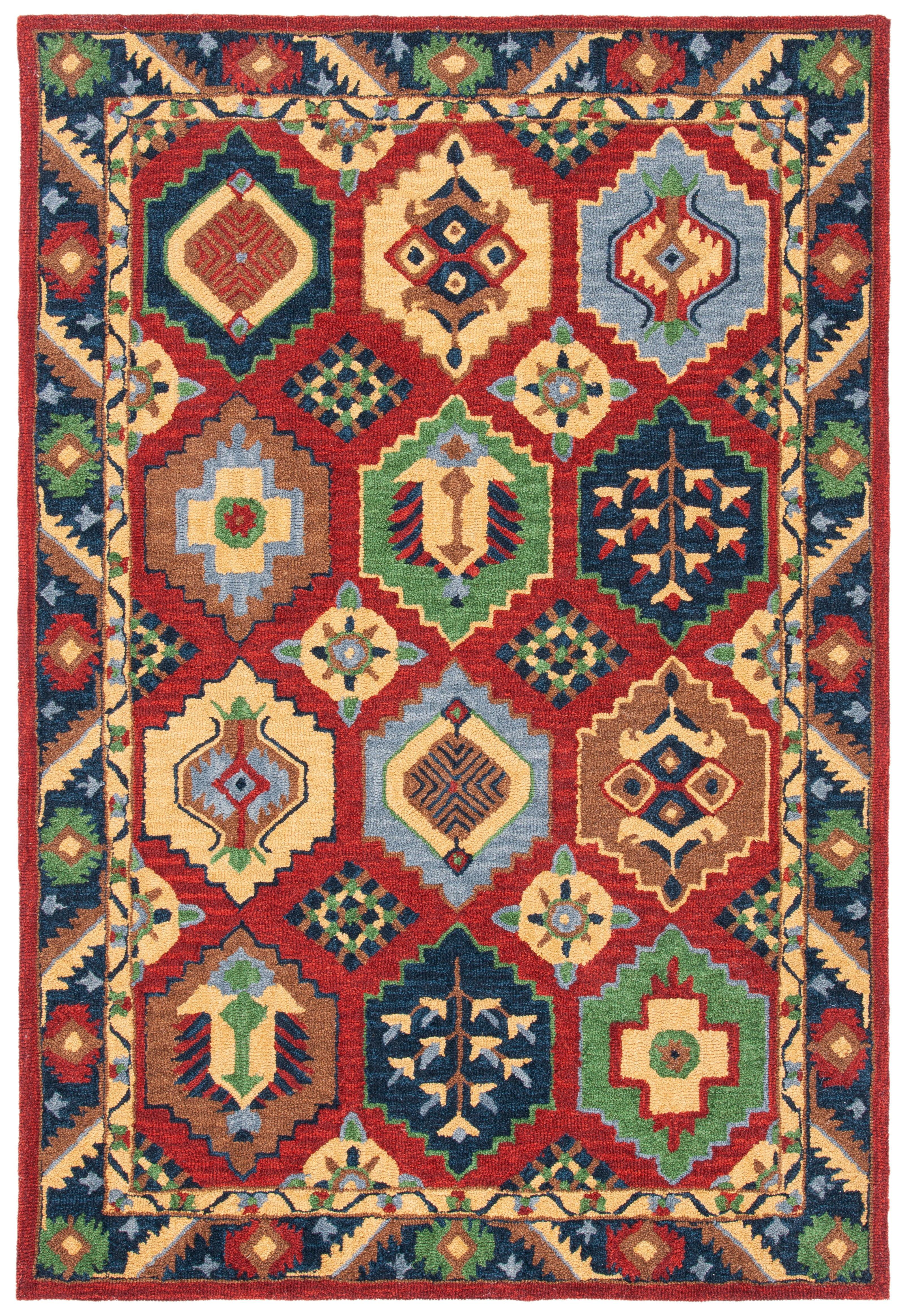 Heritage HG352 Hand Tufted Area Rug - Red/Gold - 5'x8' - Safavieh.