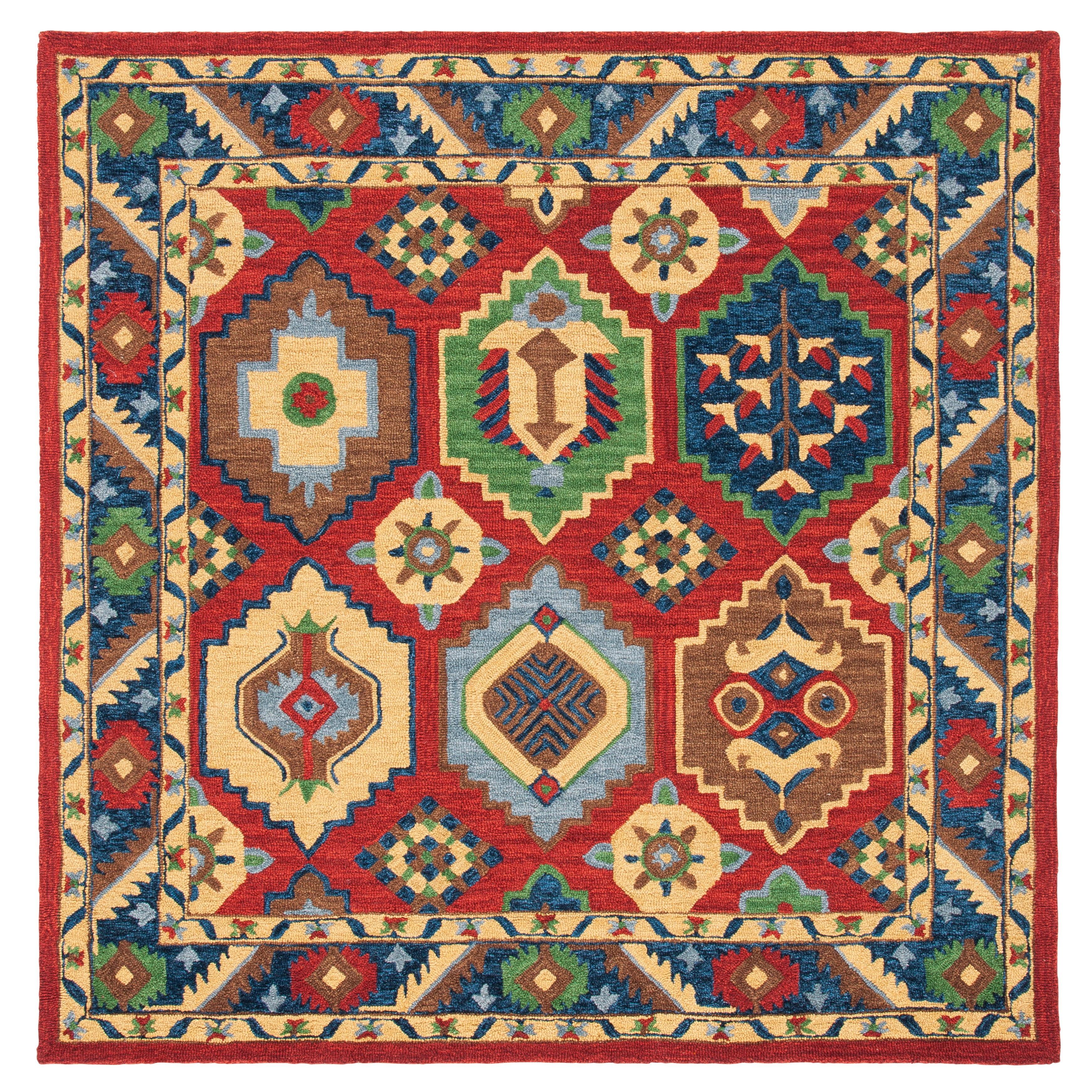 Heritage HG352 Hand Tufted Area Rug - Red/Gold - 6'x6' - Safavieh.