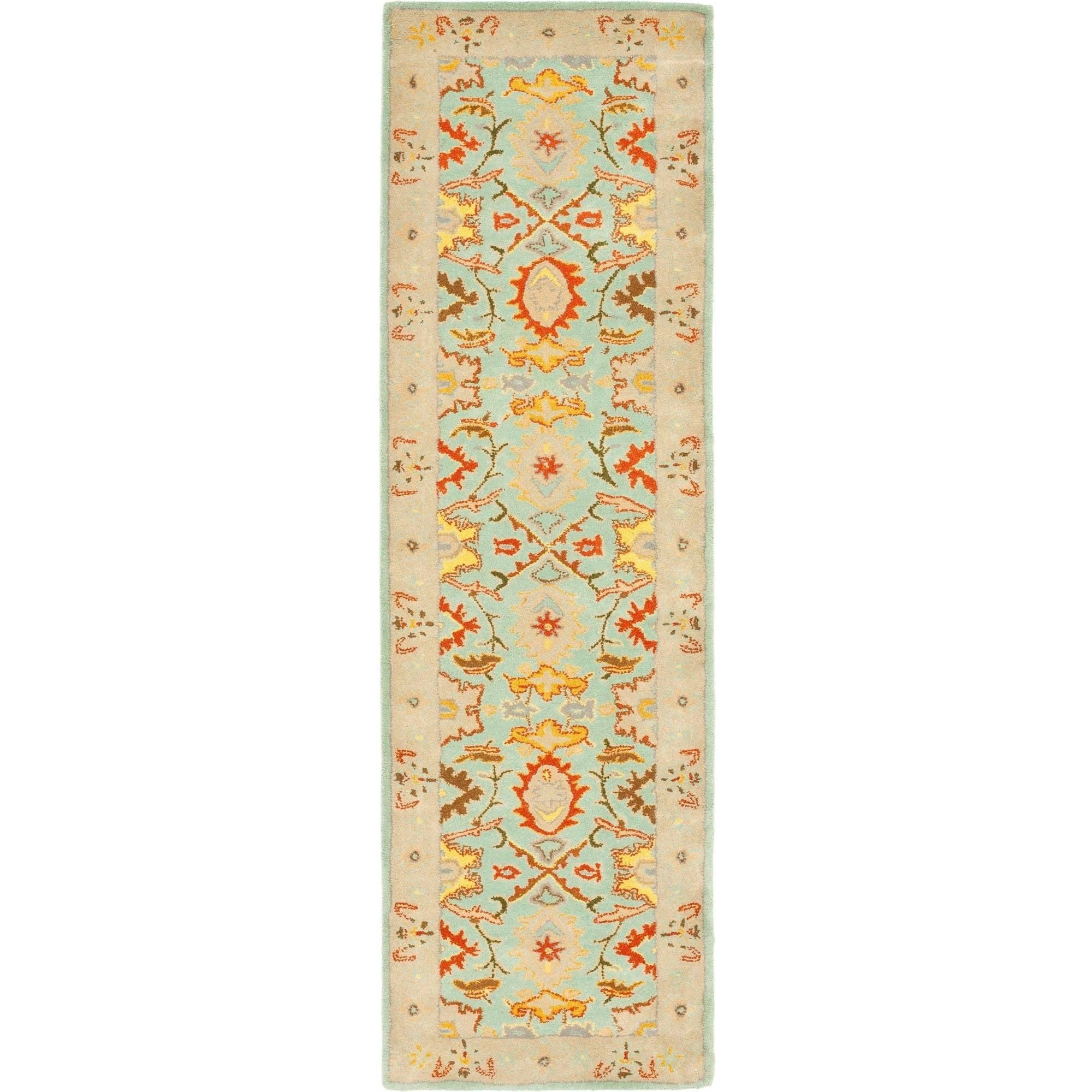 Heritage HG734 Handmade Runner Rug - 2'3"x8' - Light Blue/Ivory - Safavieh