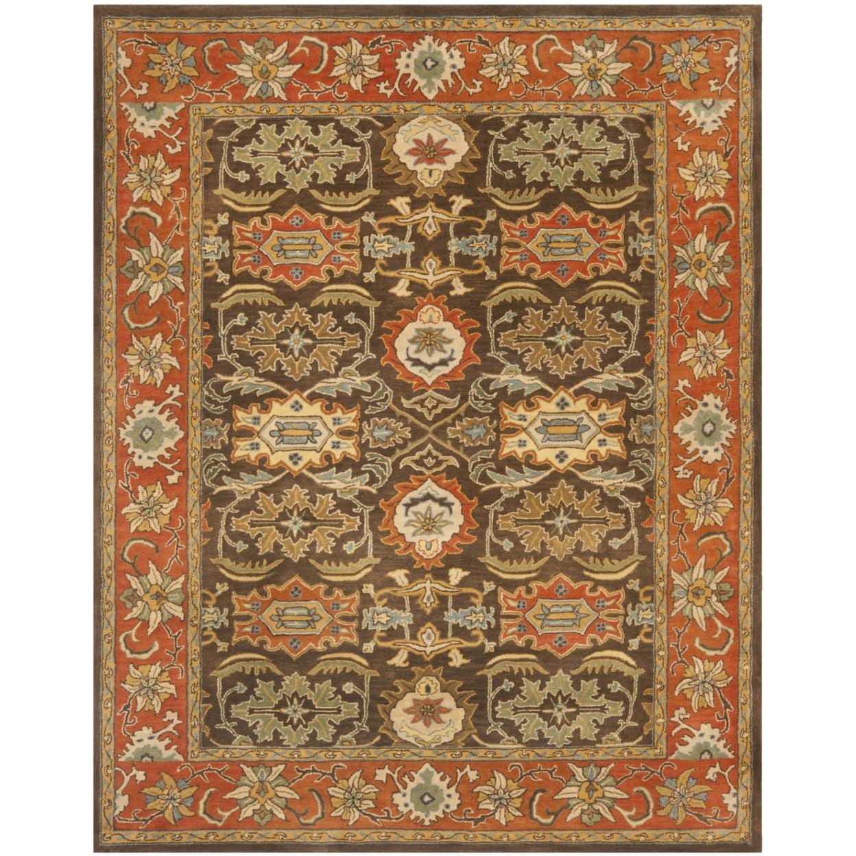 Chocolate and Tangerine Hand-Tufted Wool Area Rug