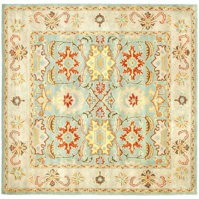 Heritage HG734 Handmade Area Rug - 6'x6' - Light Blue/Ivory - Safavieh