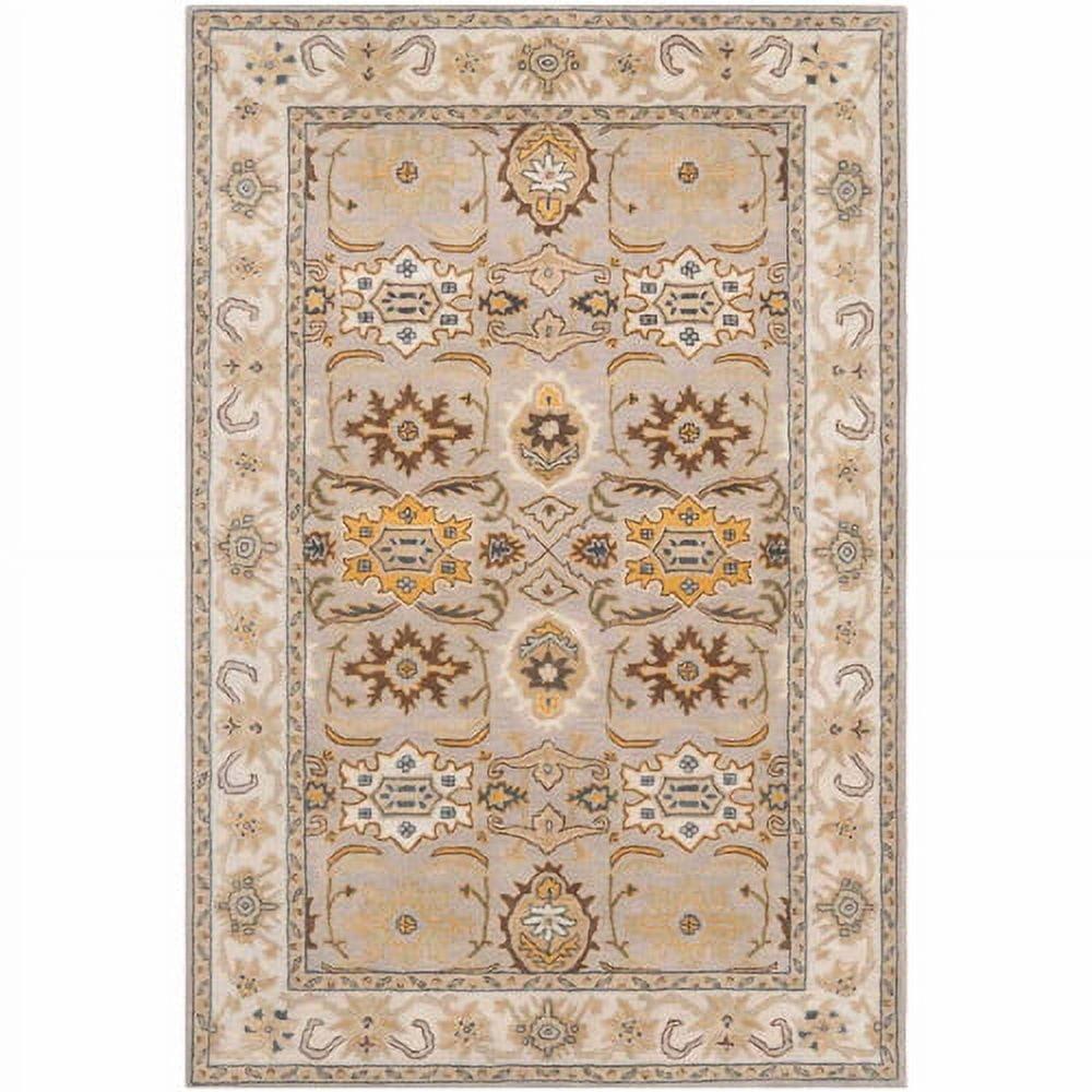 Elegant Heritage 6' x 9' Hand-Tufted Wool Area Rug in Light Grey