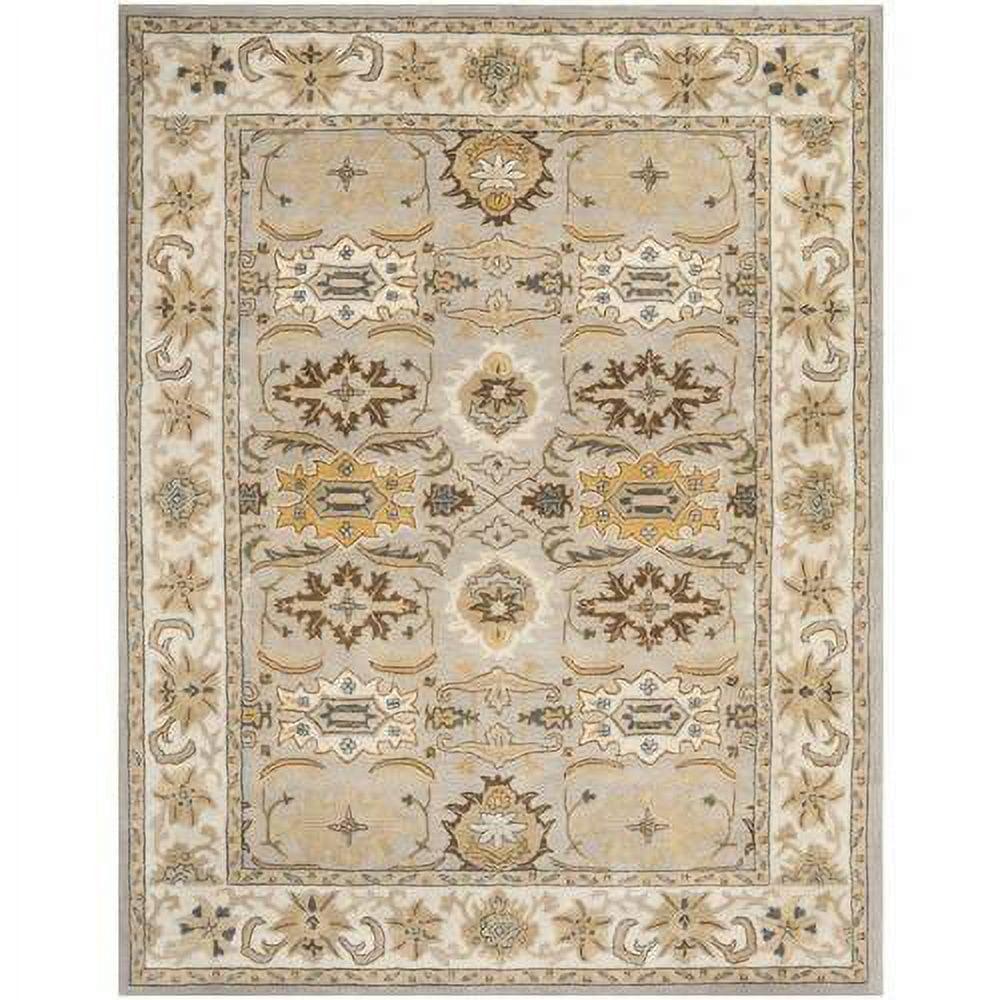 SAFAVIEH Heritage Giles Traditional Wool Area Rug, Light Grey/Grey, 9'6" x 13'6"