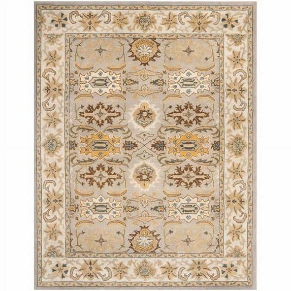 SAFAVIEH Heritage Giles Traditional Wool Area Rug, Light Grey/Grey, 9' x 12'