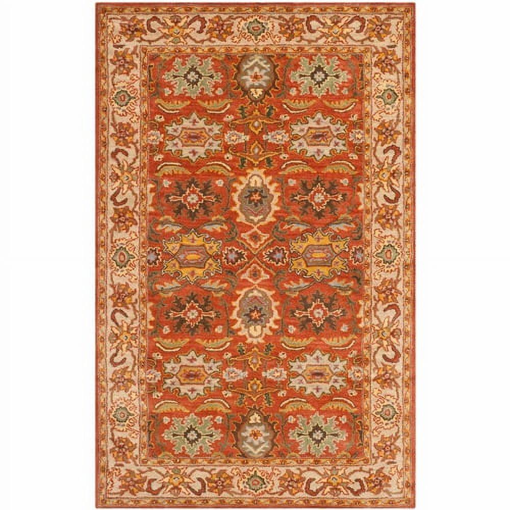 Heritage HG734 Handmade Area Rug - 6'x9' - Rust/Beige - Safavieh